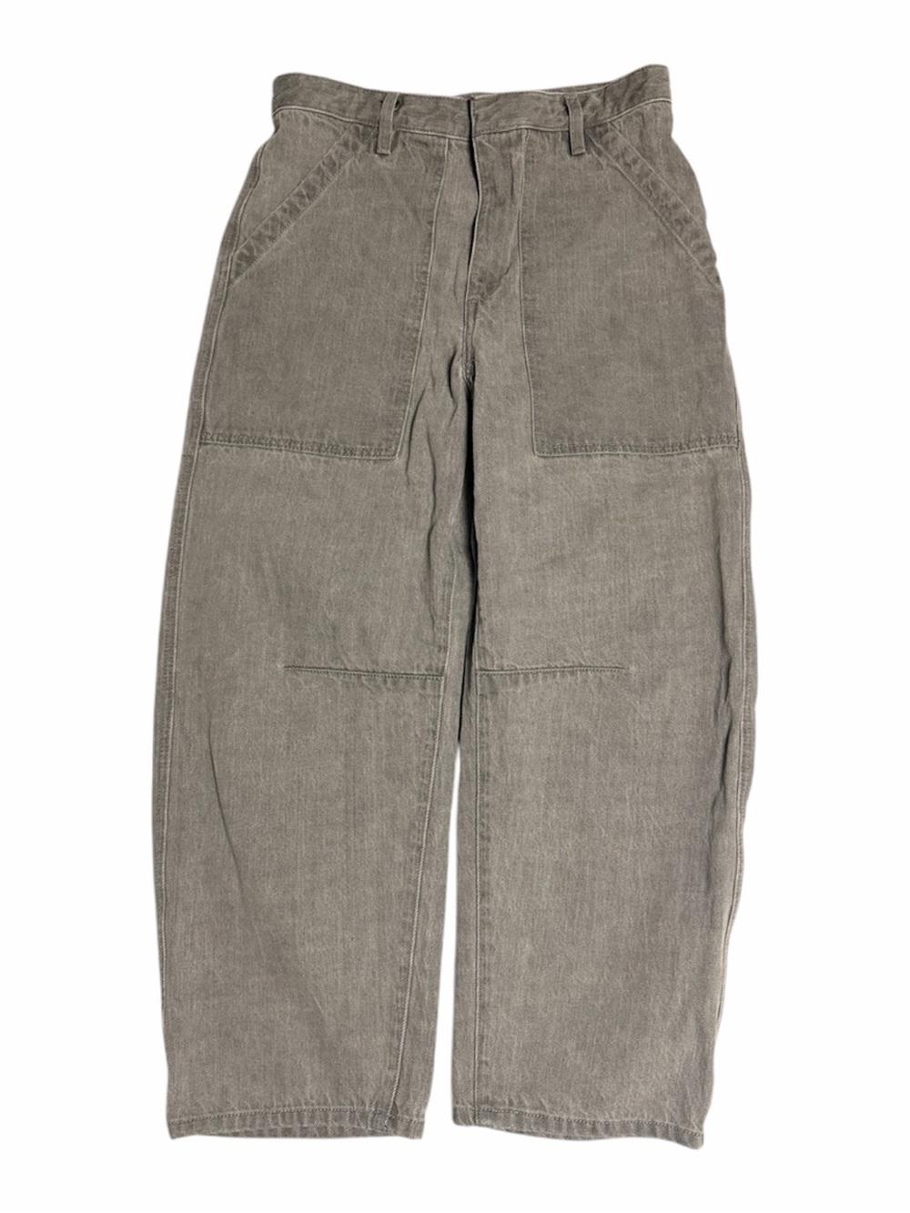 Enza Costa Olive-Taupe Wide-Leg Cargo Jeans